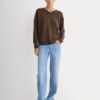 Cashmere High V Boyfriend Sweater | Cocoa