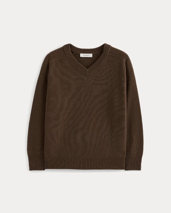 Cashmere High V Boyfriend Sweater | Cocoa