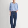 Cashmere High V Boyfriend Sweater | Blue