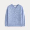 Cashmere High V Boyfriend Sweater | Blue