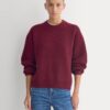 Cashmere Fisherman Crew | Heather Wine
