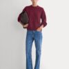 Cashmere Fisherman Crew | Heather Wine