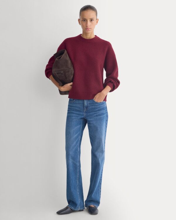 Cashmere Fisherman Crew | Heather Wine