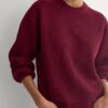 Cashmere Fisherman Crew | Heather Wine