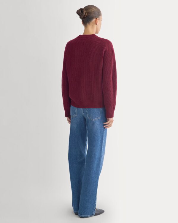 Cashmere Fisherman Crew | Heather Wine