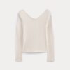 RetroSoft Cotton Wide V-Neck Top | Bone