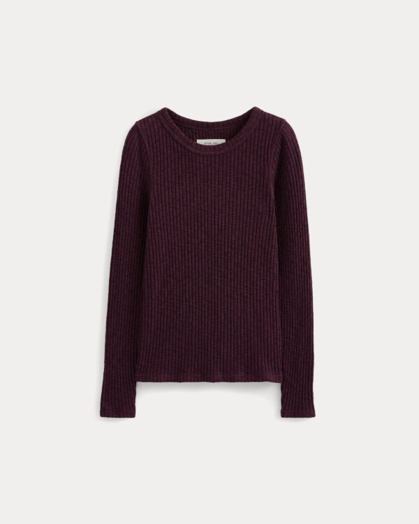 The Cozy Rib Long-Sleeve Tee | Deep Plum