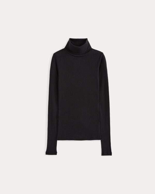 Tissue Long-Sleeve Turtleneck | Black