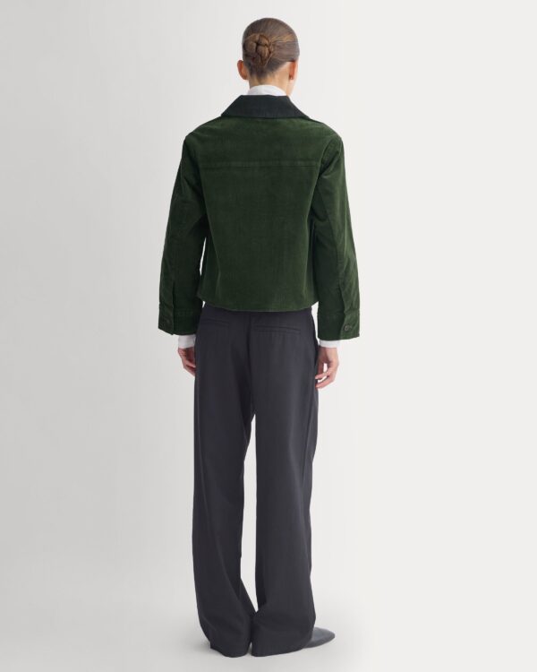 Stretch Corduroy Zip Jacket  | Dark Forest
