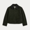 Stretch Corduroy Zip Jacket  | Dark Forest
