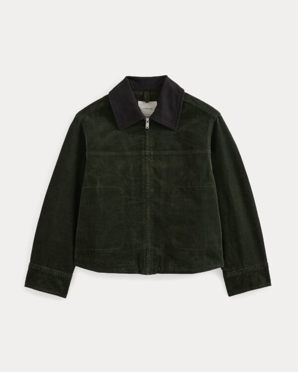Stretch Corduroy Zip Jacket  | Dark Forest