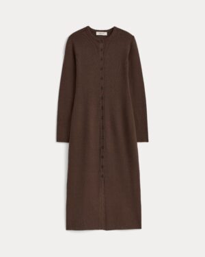 Fine-Knit Maxi Cardigan Dress  | Cocoa