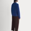 2026-10-04_F-SWTR-BOI-VNECK-LS-BLU_05.jpg V-Neck Sweater in Extrafine Luxe Merino | Soladite Blue