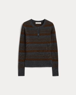 2026-10-04_F-SWTR-UFM-HNLY-LS-CHSTRP_flat.jpg Long-Sleeve Henley in Ultrasoft Merino | Cocoa/Heather Charcoal