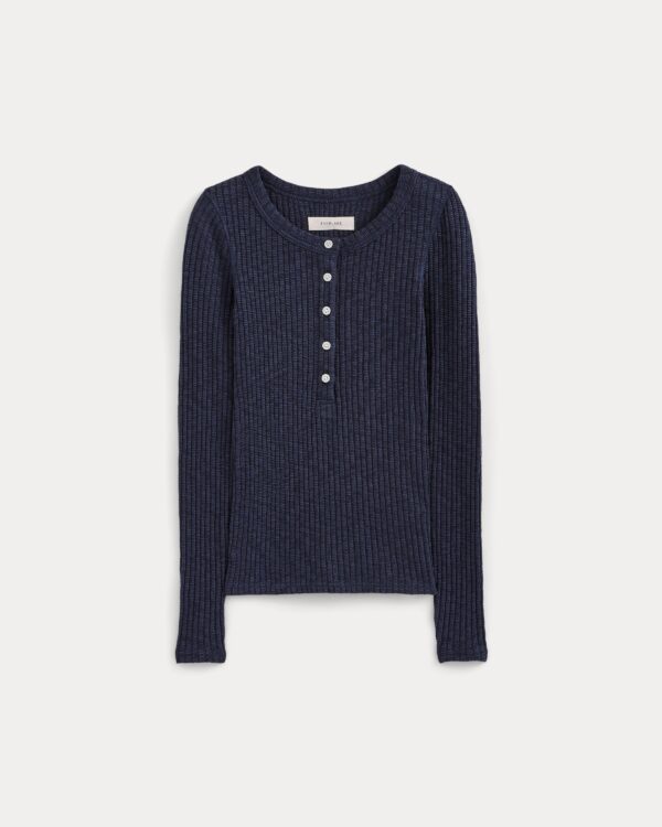 The Cozy Rib Henley | Navy