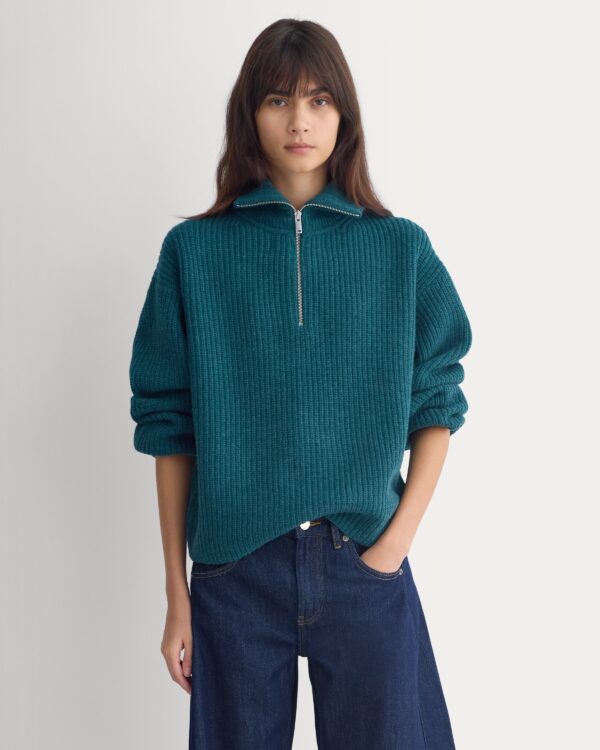 2026-10-18_F-SWTR-BOI-HZIP-LS-PINE_01.jpg The Half-Zip Sweater in Luxe Merino | Heathered Pine