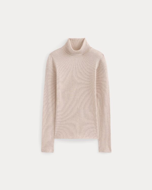 The Luxe Rib Turtleneck | Heathered Oat