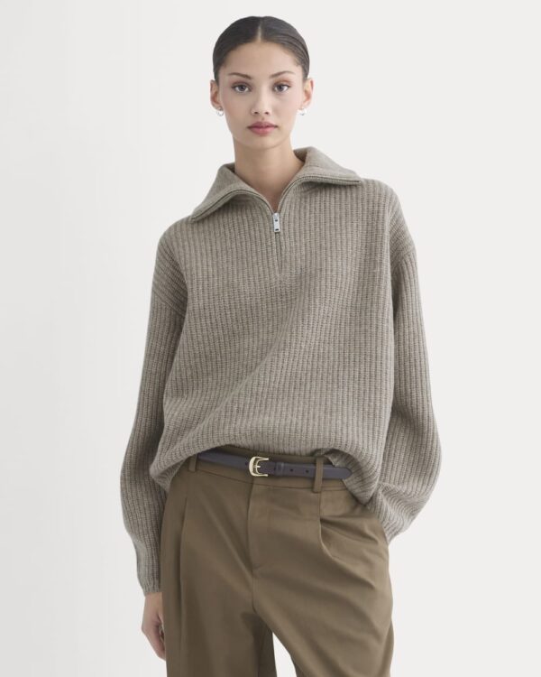 5056feb8_6bab.jpg The Half-Zip Sweater in Luxe Merino | Heather Soft Taupe