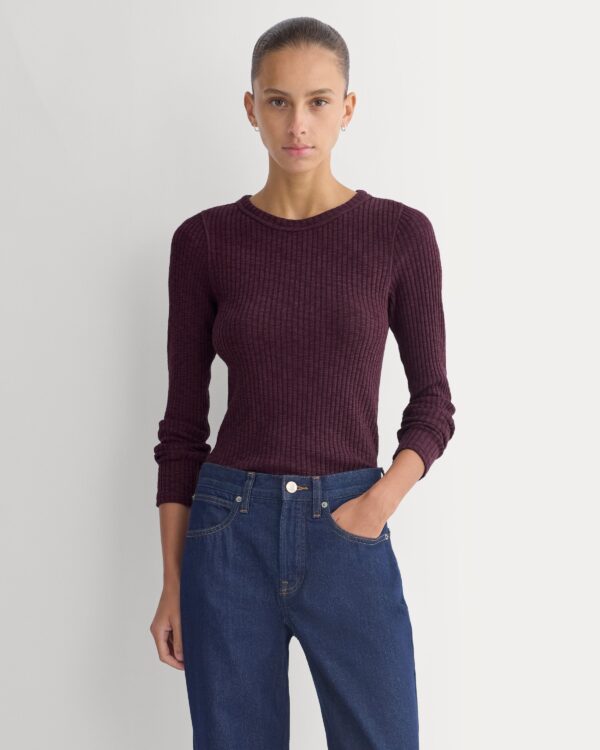 The Cozy Rib Long-Sleeve Tee | Deep Plum