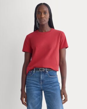 The Box-Cut Tee in Essential Cotton | Vintage Red | No Pocket