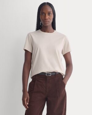 The Box-Cut Tee in Essential Cotton | Peyote | No Pocket
