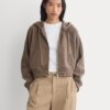 Reshoot_2026-09-06_F-T-FRC-CRFZ-LS-CHOC_01.jpg Luxe Fleece Full-Zip Cropped Hoodie | Deep Taupe