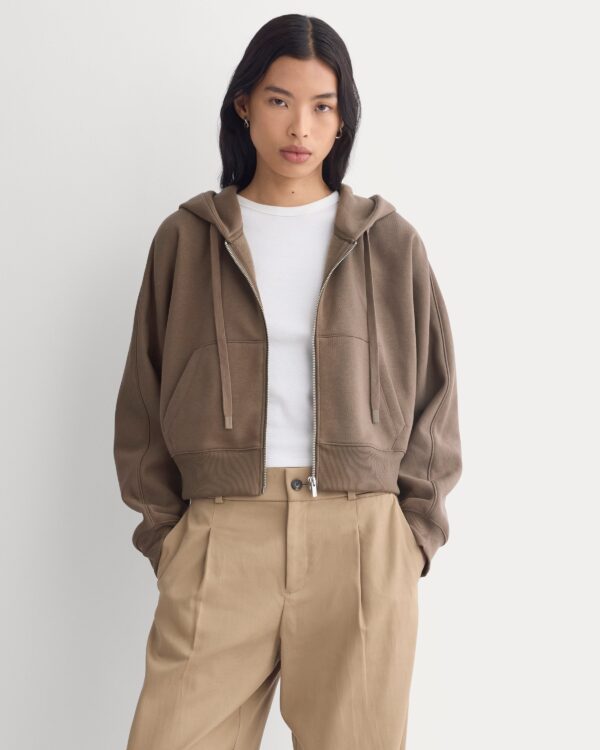 Reshoot_2026-09-06_F-T-FRC-CRFZ-LS-CHOC_01.jpg Luxe Fleece Full-Zip Cropped Hoodie | Deep Taupe