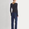 Tissue Double Layer One Shoulder Top | Black