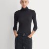 Tissue Long-Sleeve Turtleneck | Black