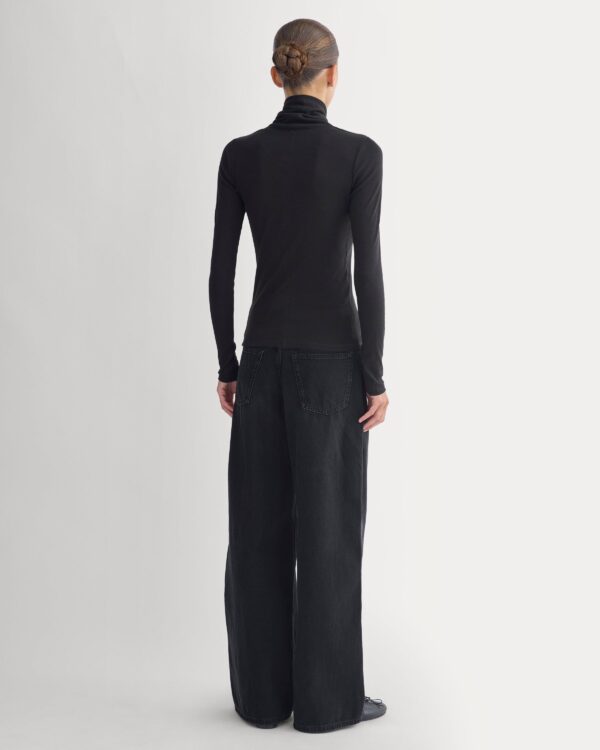 Tissue Long-Sleeve Turtleneck | Black