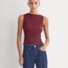 Effortless Rib Boatneck Tank | Cabernet