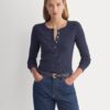 The Cozy Rib Henley | Navy