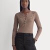 The Luxe Rib Henley | Deep Taupe
