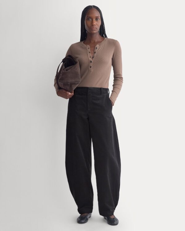 The Luxe Rib Henley | Deep Taupe