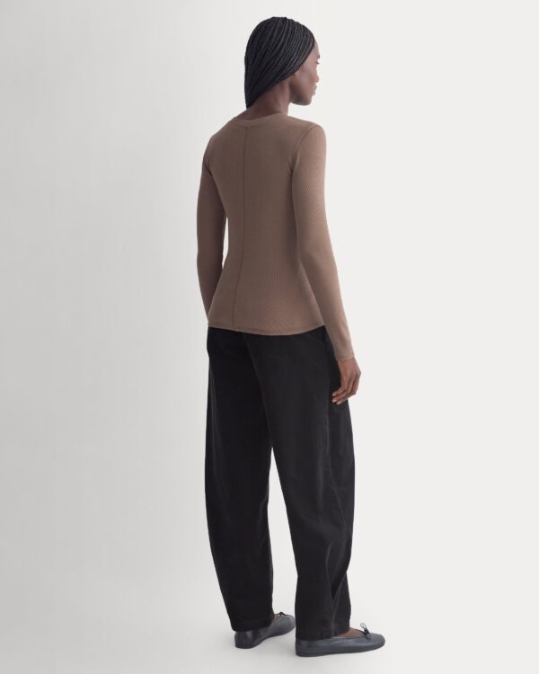 The Luxe Rib Henley | Deep Taupe