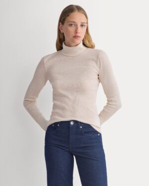 The Luxe Rib Turtleneck | Heathered Oat