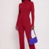 Faux Drawstring Straight Leg Knit Pants