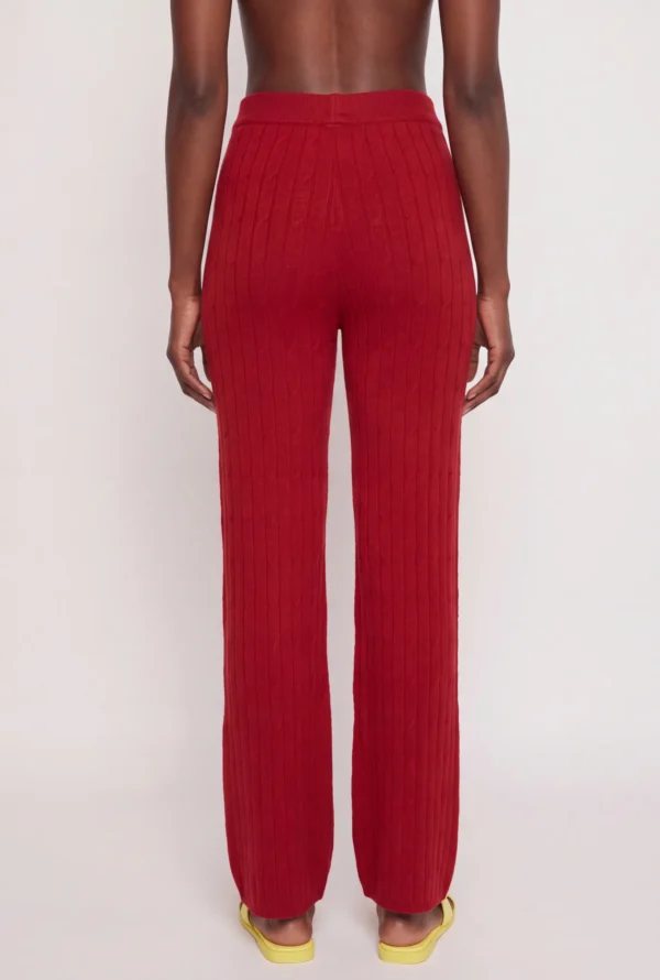 Faux Drawstring Straight Leg Knit Pants