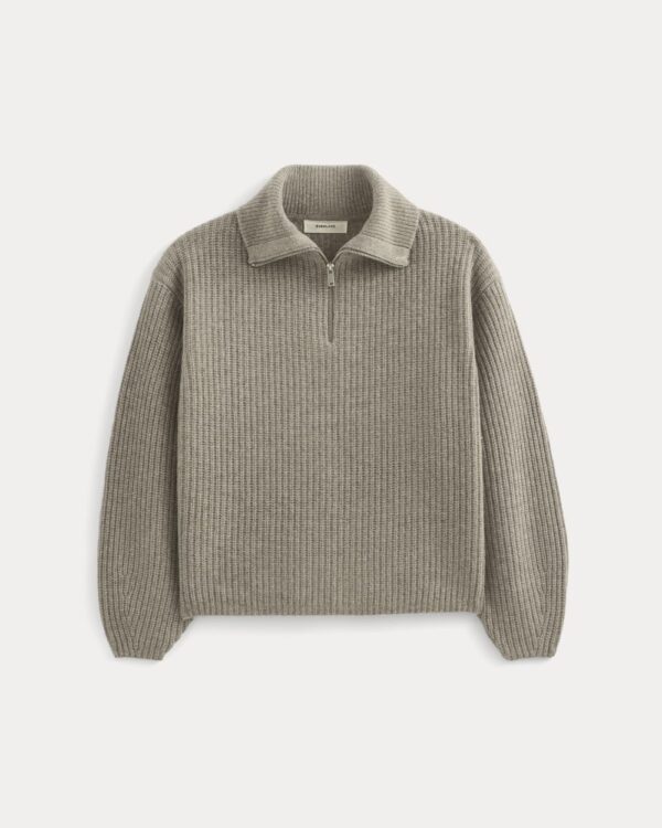 fecc7c8c_7c70.jpg The Half-Zip Sweater in Luxe Merino | Heather Soft Taupe